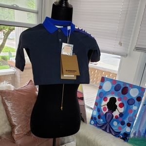 Infant Burberry longsleeve polo shirt